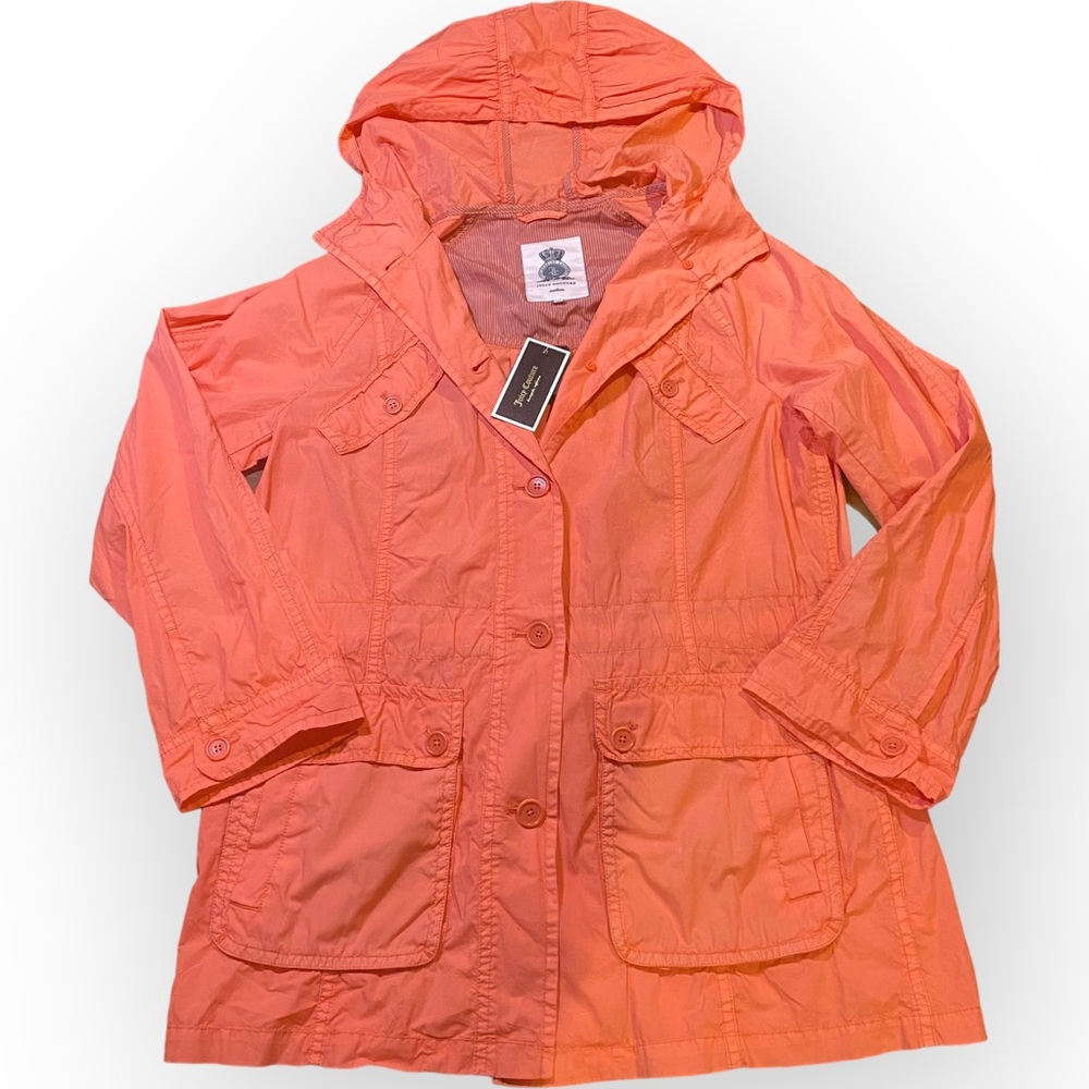 NWT Juicy Couture Coral Cotton Lightweight Windbreaker Jacket Size Medium